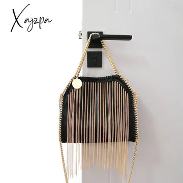 Designer Fashion Trend Handbag One Shoulder Crossbody Tassel Chain  Messenger Dinner Bags for Women